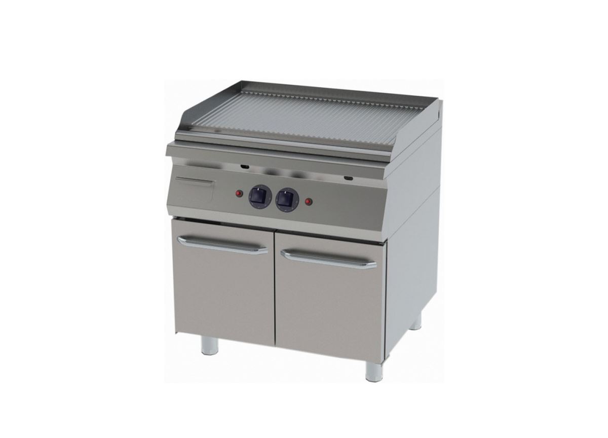 GRILL RIBBED WITH CUPBOARD WITH GAS