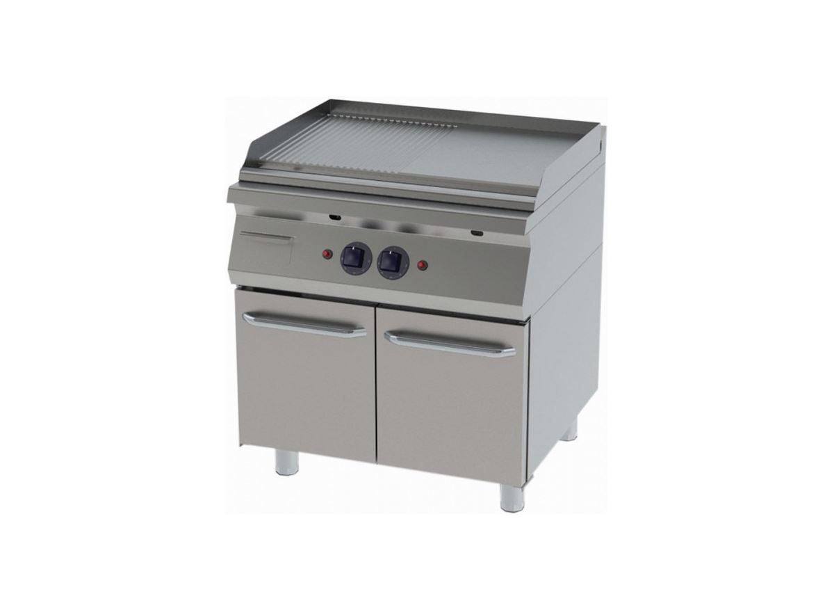 GRILL 1/2 RIBBED WITH CUPBOARD WITH GAS